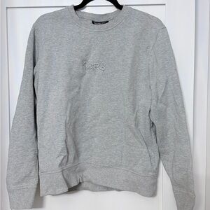 MICHAEL KORS GREY 3D Stitched KORS  Logo Sweatshirt Men Medium Crewneck Pullover